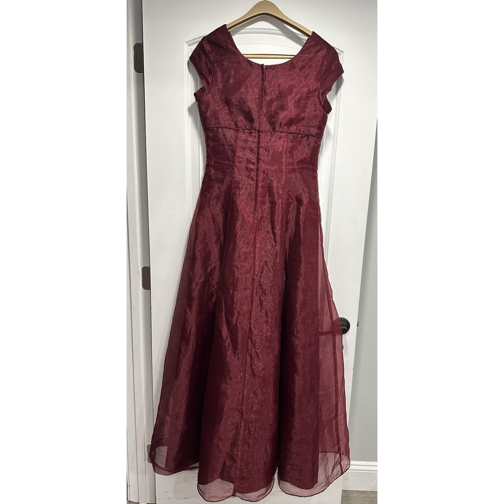 Vtg 90s Y2K Jody California A-Line Wine Burgandy Dress Whimsigoth fairy-prom 7/8 - Picture 4 of 6